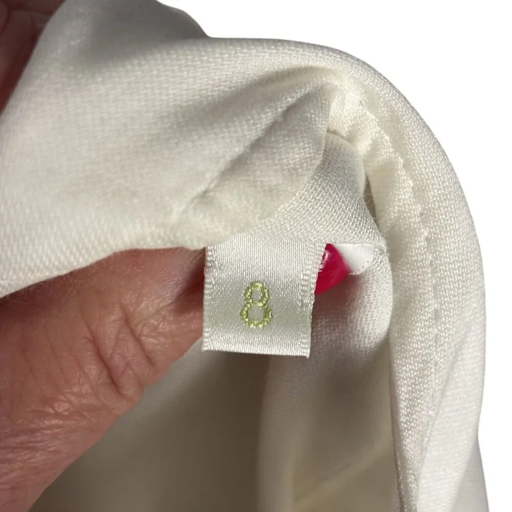 Charles Chang-Lima White Sleeveless Asymmetrical Dress With Button Back & Jewel - Picture 11 of 13